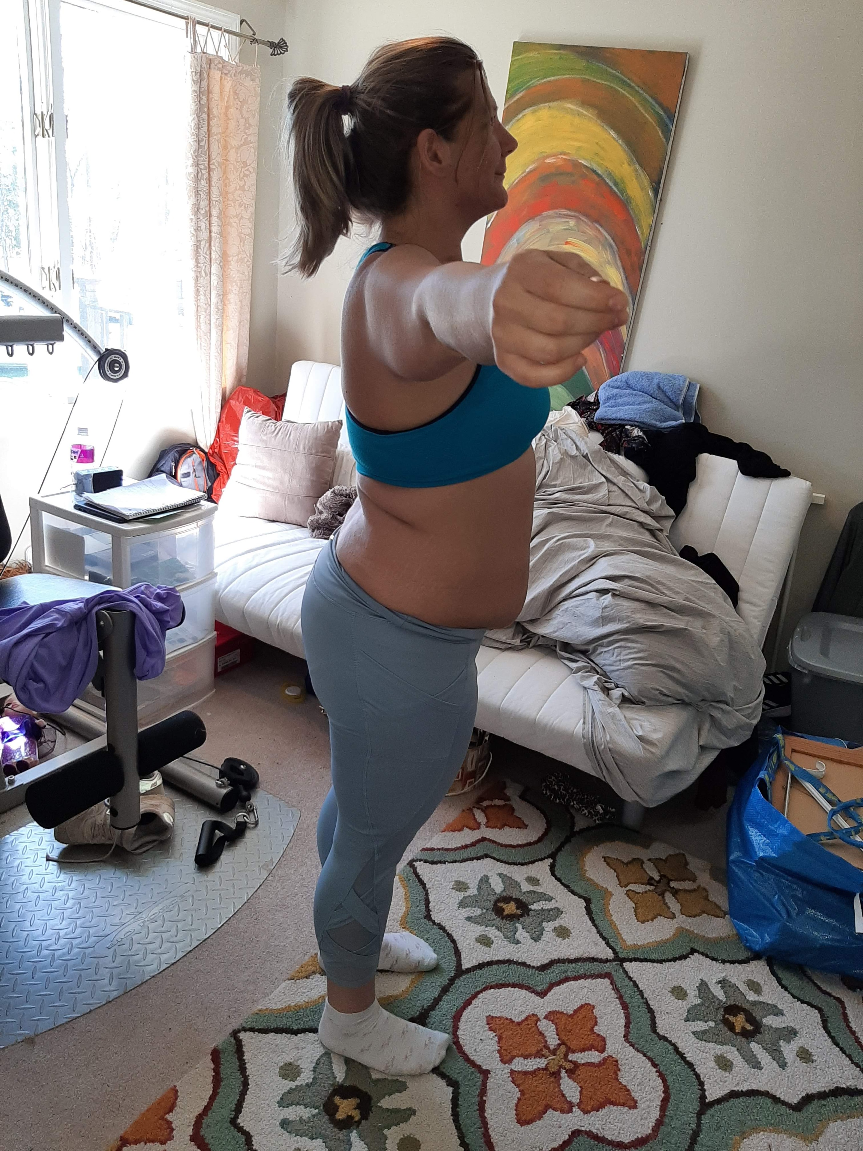 Home workout during fitness journey