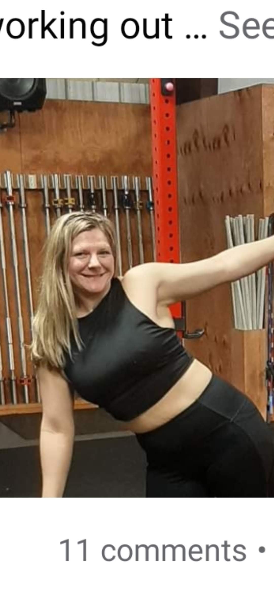 Courtney Jo working out in the gym
